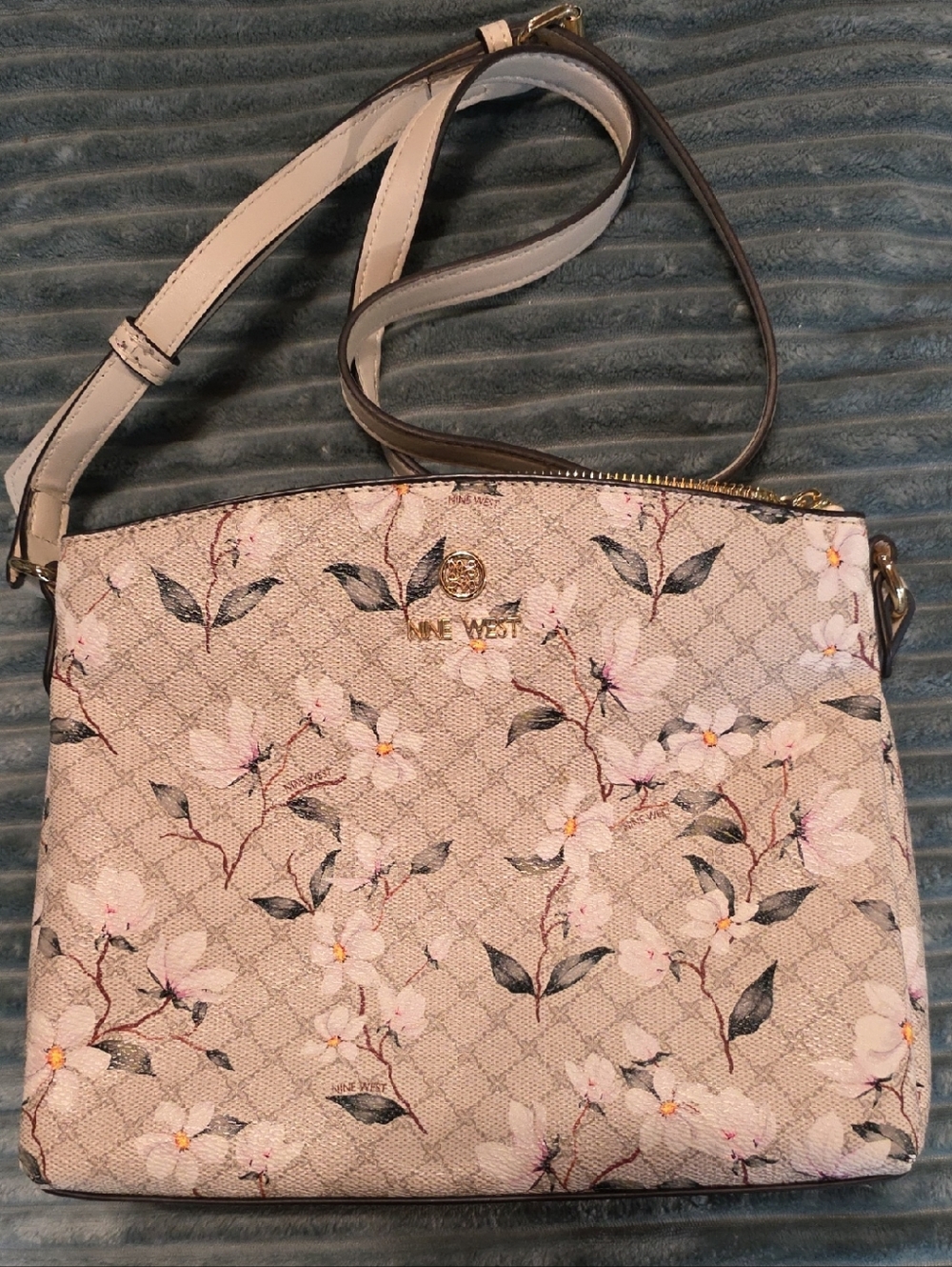 Nine West Floral Crossbody Bag in Cream